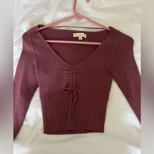 Pacsun maroon long sleeve sweater material too with scrunch bow